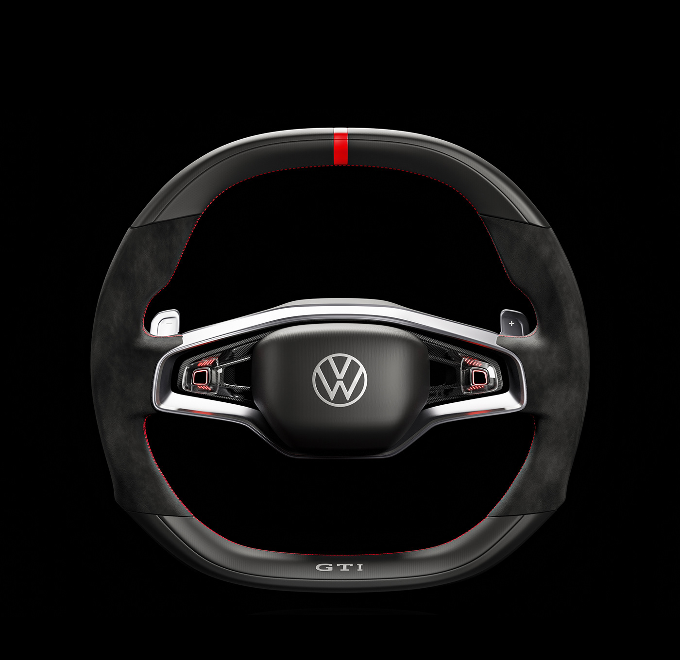 automotive   car design concept interior design  steeringwheel personal project Car Interior GTI volkswagen Youngbin Lim