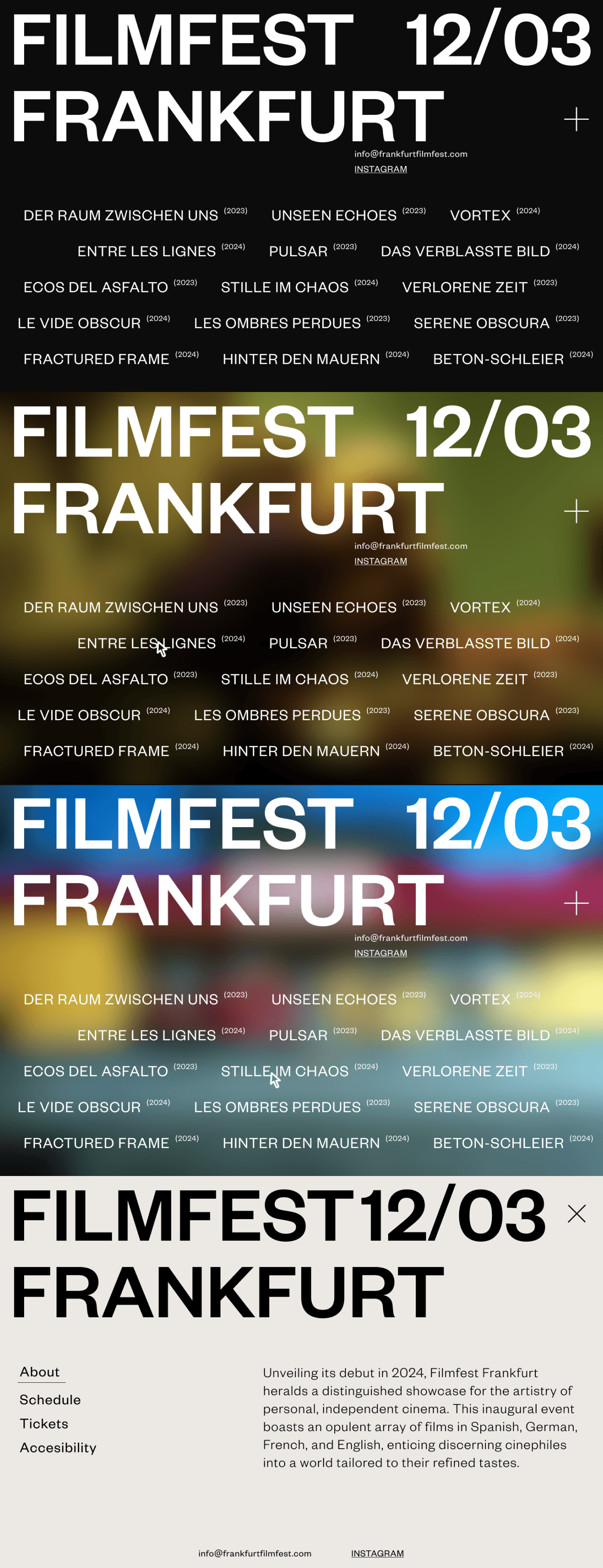 Film   film festival Web Design  concept