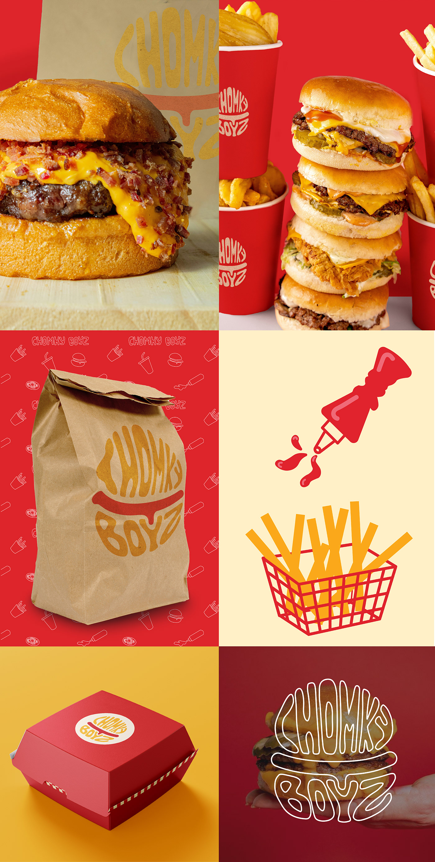 Fast food burger brand identity Logo Design visual identity brand Graphic Designer Brand Design adobe illustrator