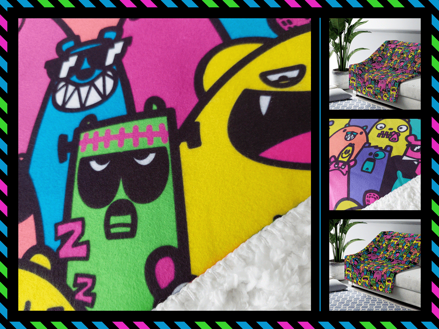 cartoon merchandise Style Guide seamless pattern color palette merch design backpack hoodie pattern cartoon pattern