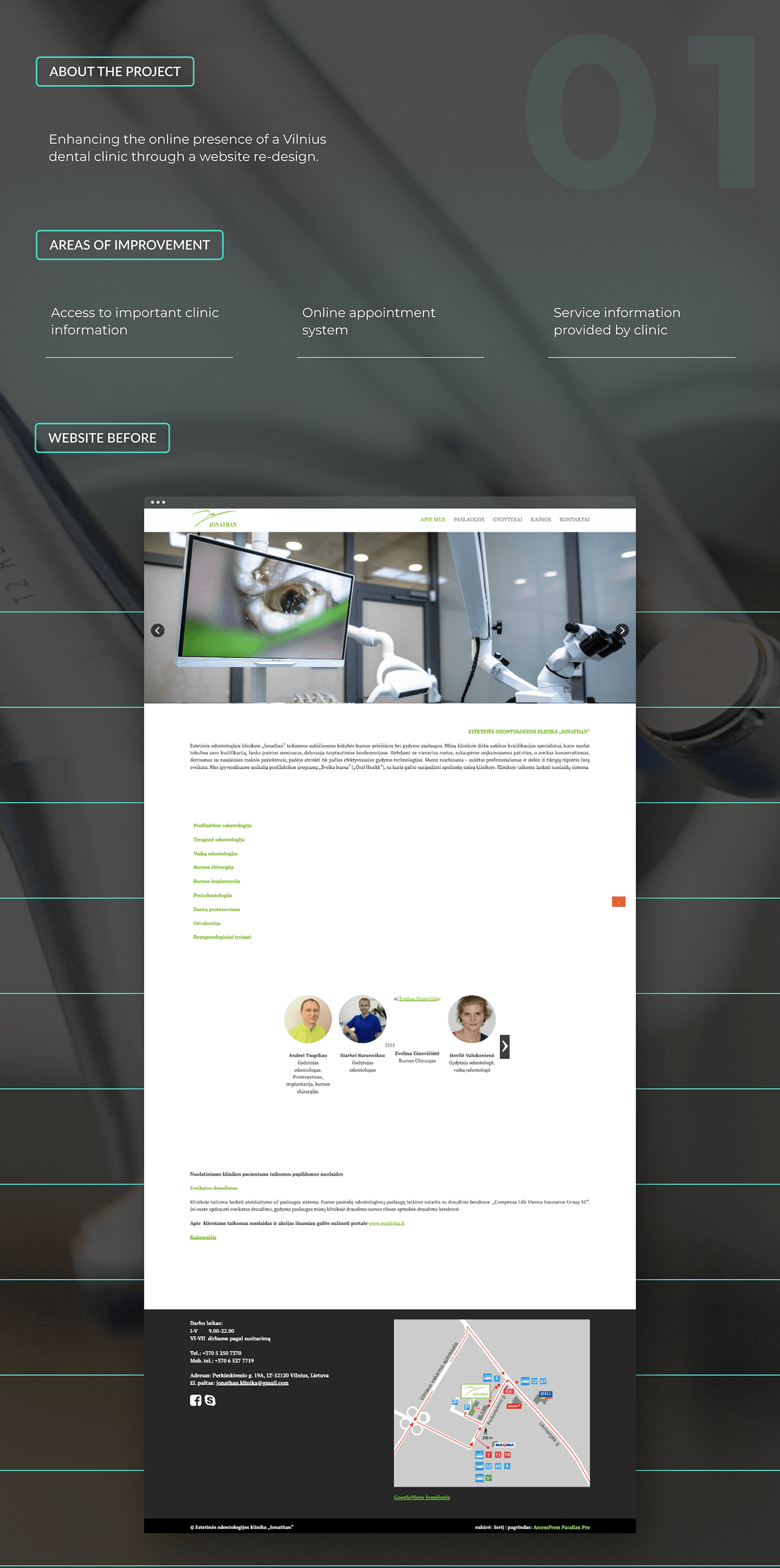 redesign website landing page dental clinic