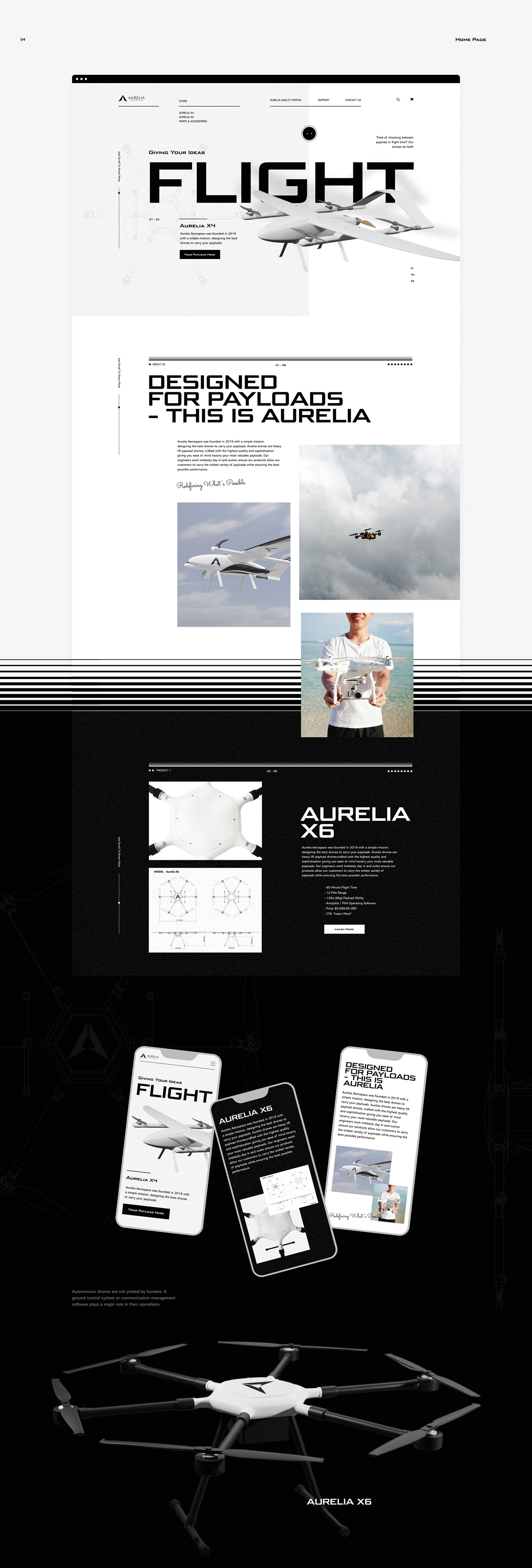 drone electronic equipment motion quadcopter smart product typography   UI unmanned ux Webdesign