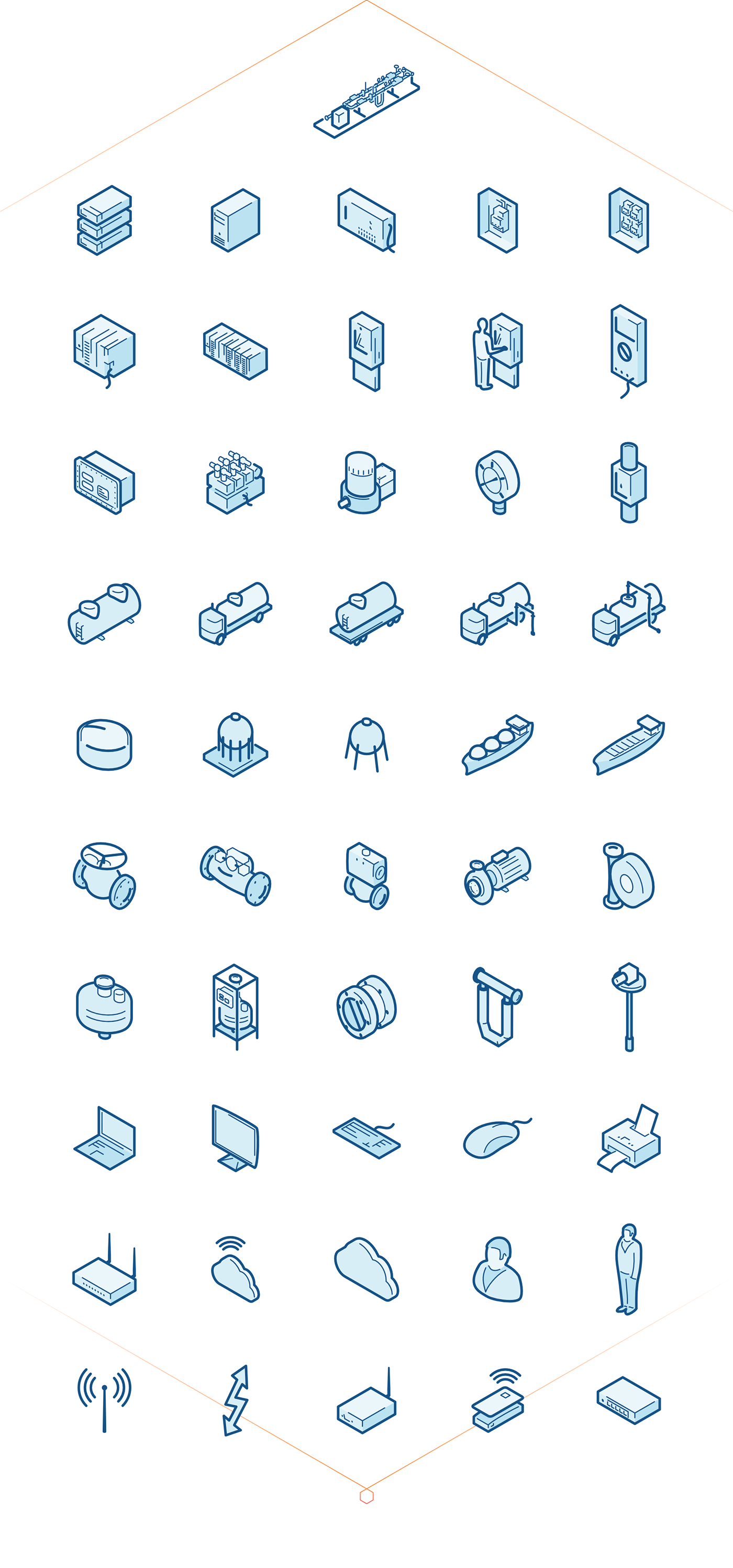 environment factory graphic design  iconography icons ILLUSTRATION  ortographic Petrochemistry refinery vector