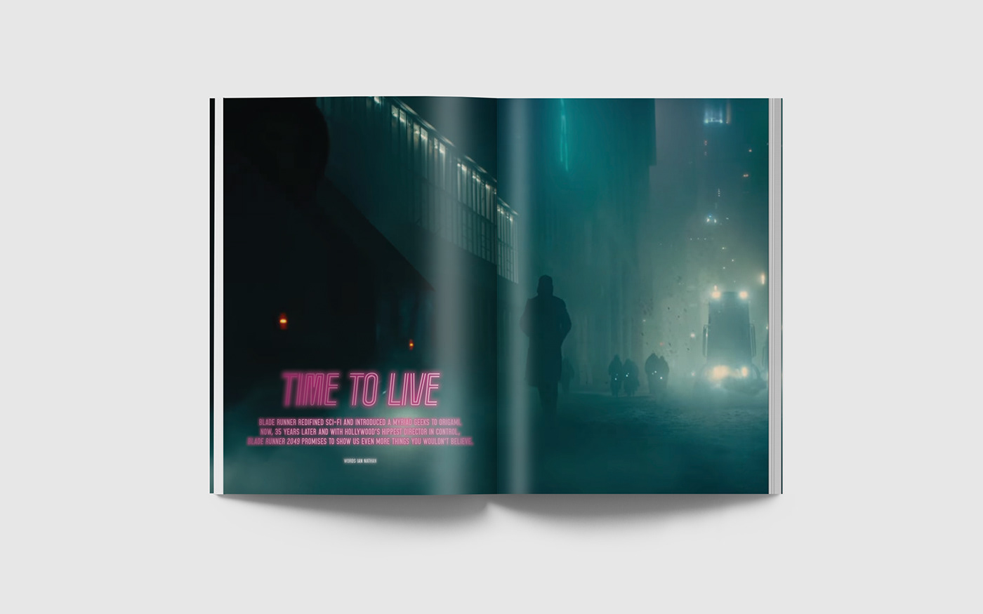 graphic design  Layout editorial design  magazine movie blade runner Cyberpunk Dystopia futuristic