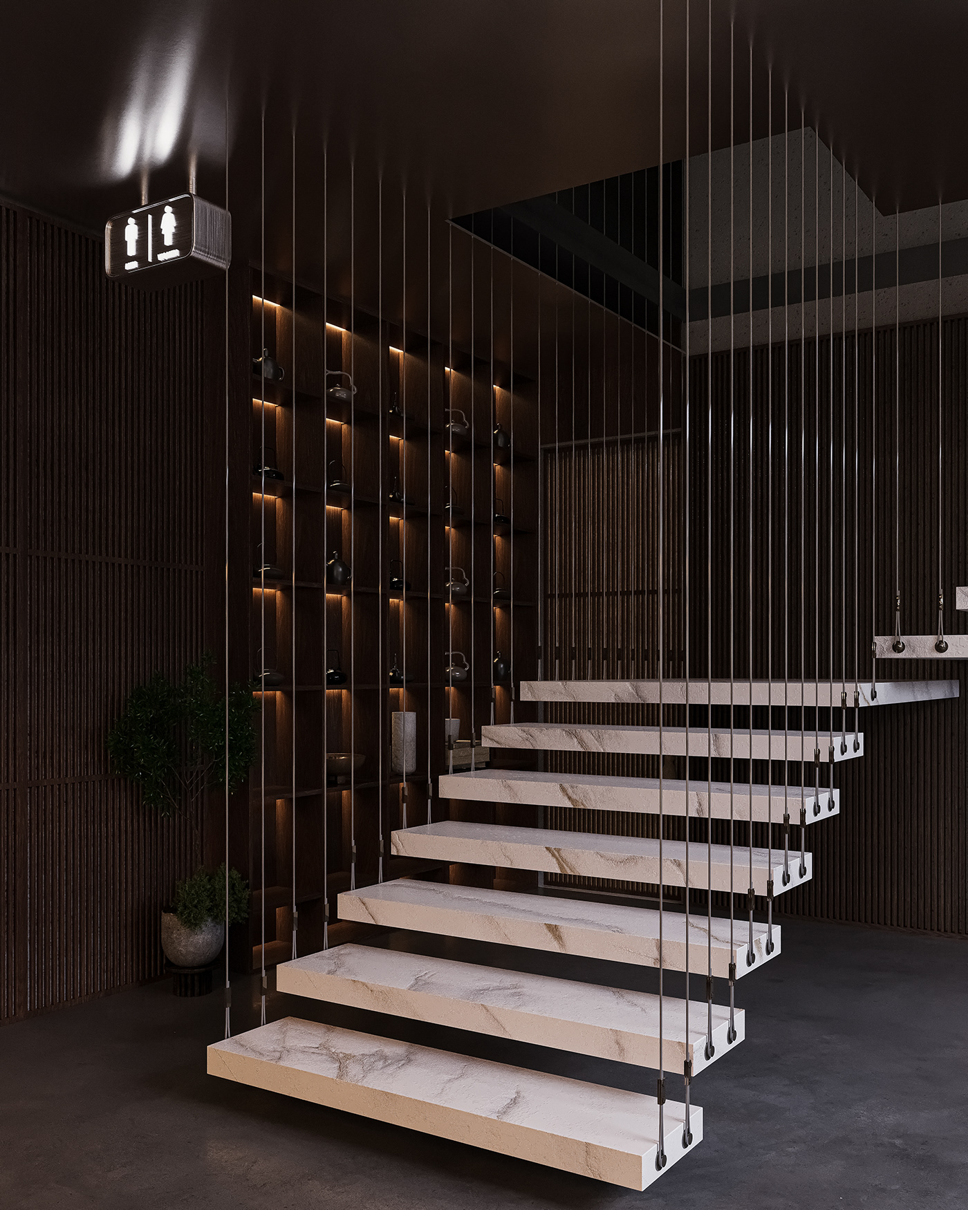 design concept interior design  architecture modern minimal japanese art 3D visualization