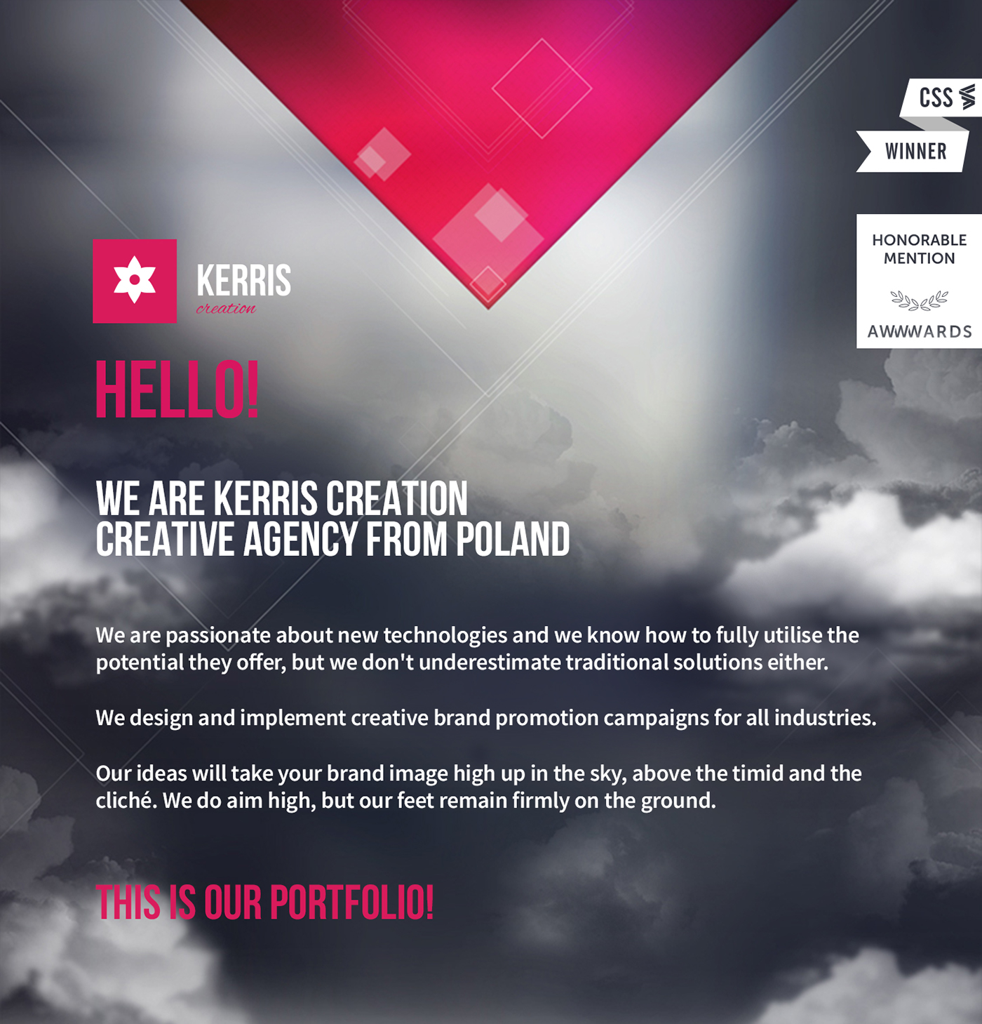 portfolio agency cloud magenta rwd Responsive onepage One page Layout paralax Web brand advertise