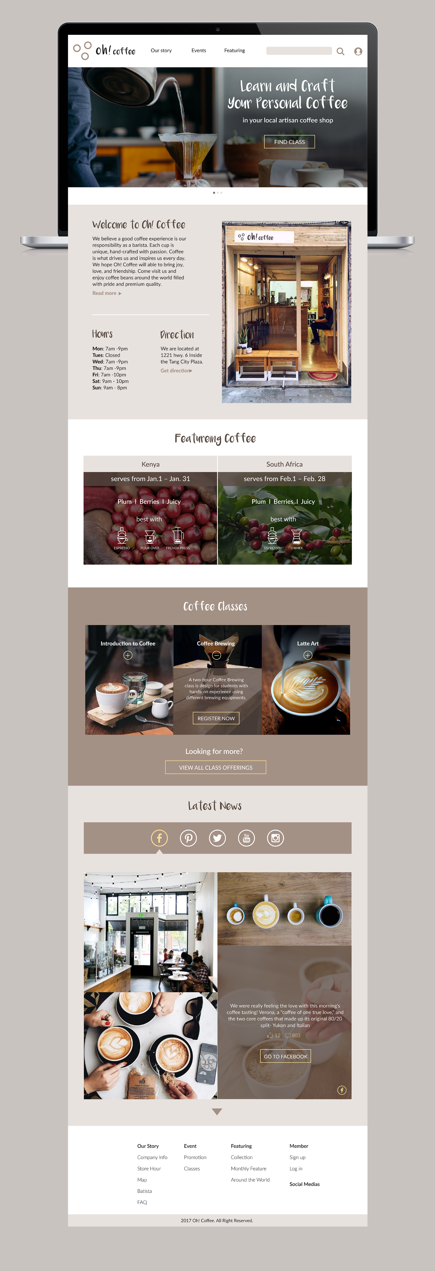 ux UI front end Website Coffee Interface interaction design strategy mobile