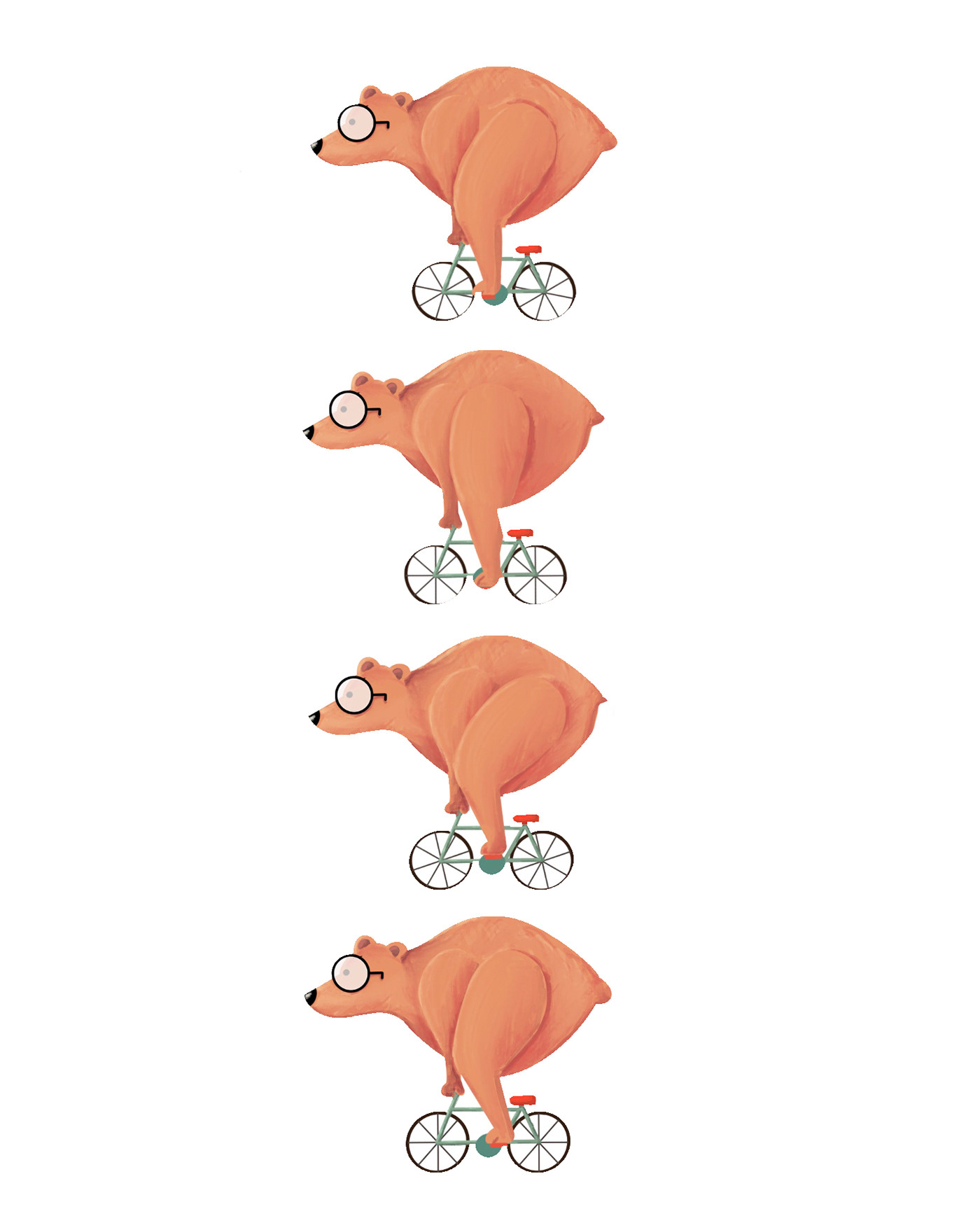 animation  bear Bicycle Bike exercise gif ILLUSTRATION  sports