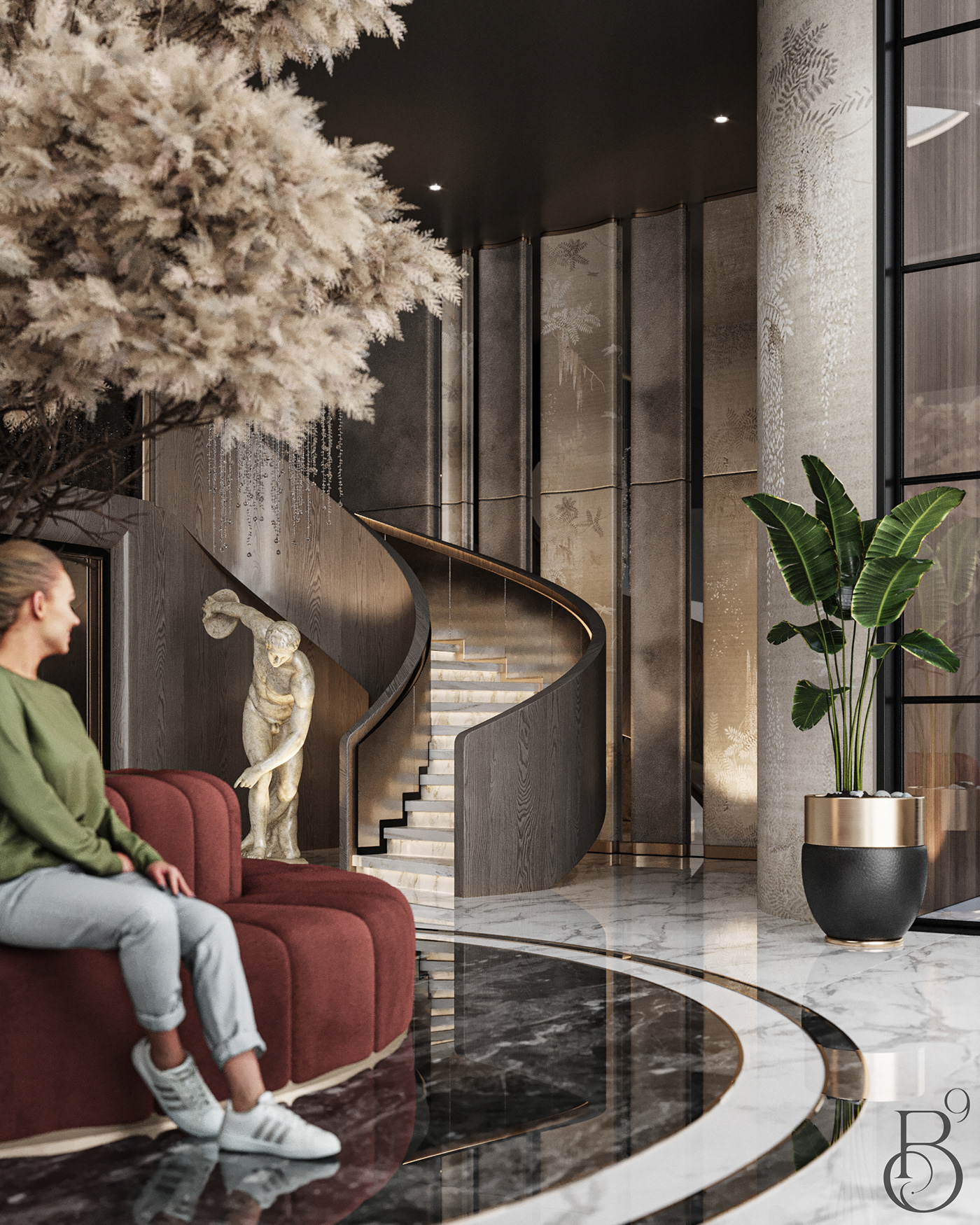 Hall design interior design  luxury living room creative modern Luxury Design architecture Render