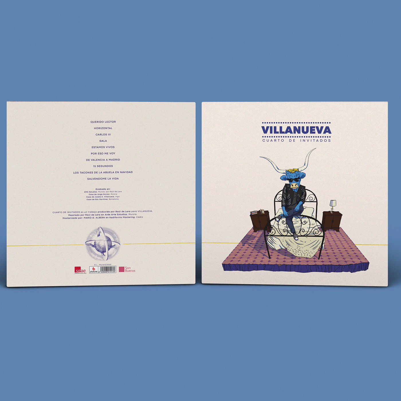 diseño gráfico ilustracion musica Packaging Villanueva vinilo