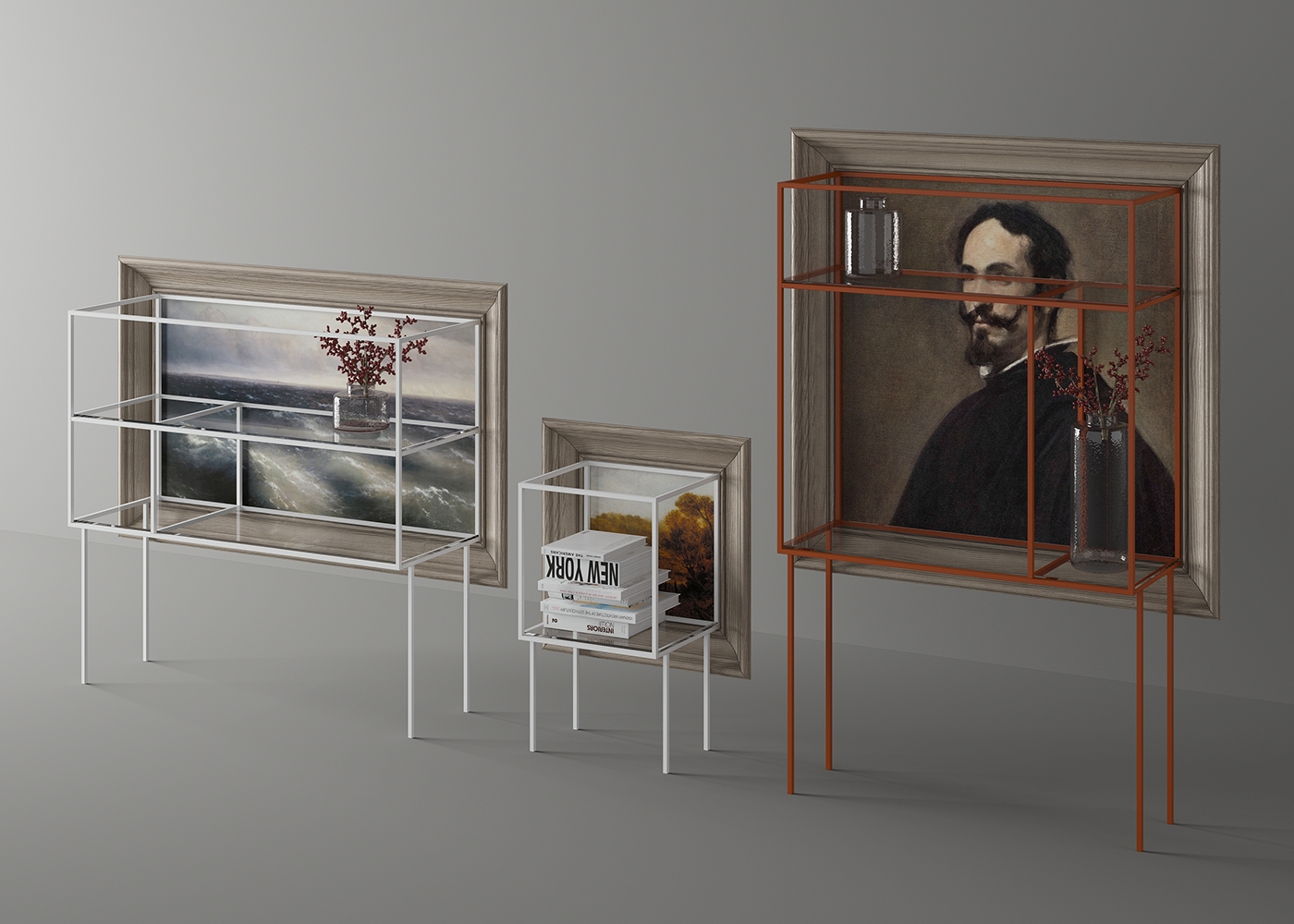 Introvert design Interior cabinet art concept