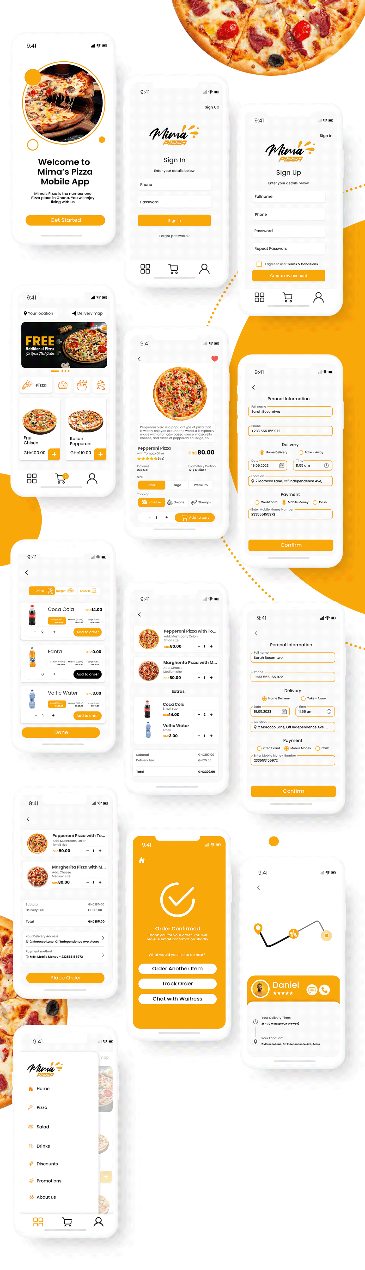 Figma Food app design ghana designers pizza app Prototyping ui design UI/UX user interface uxdesign