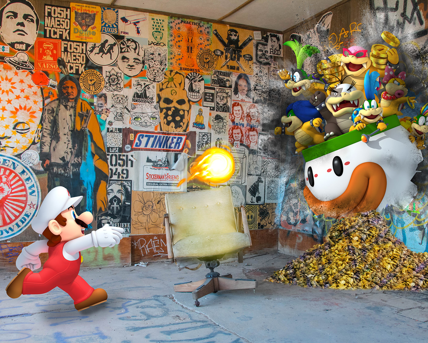 bombay beach Graffiti Nintendo mario Super Mario