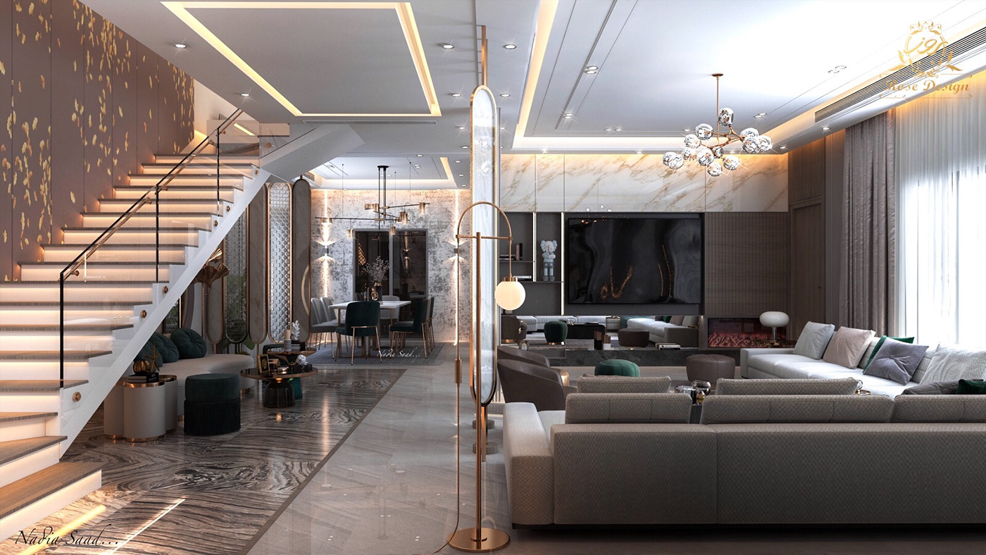 Modern living room design in kSA on Behance
