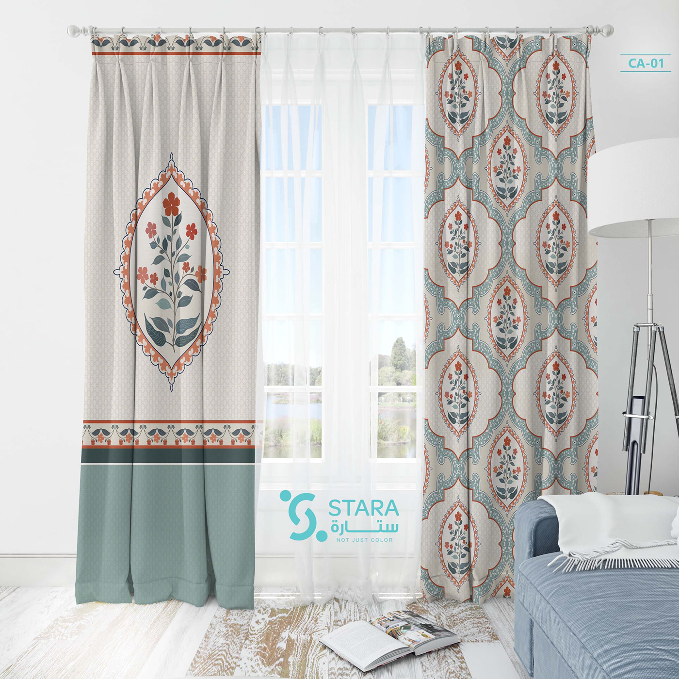 curtain design fabric Interior modern reception surface design textile textile design  interior design 
