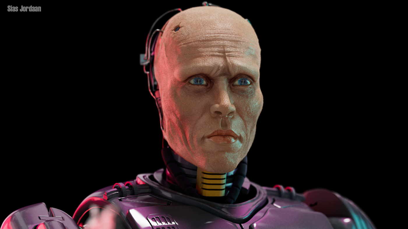 robocop robot Cyborg Scifi science fiction Cyberpunk Character design  fanart portrait Alex Murphy