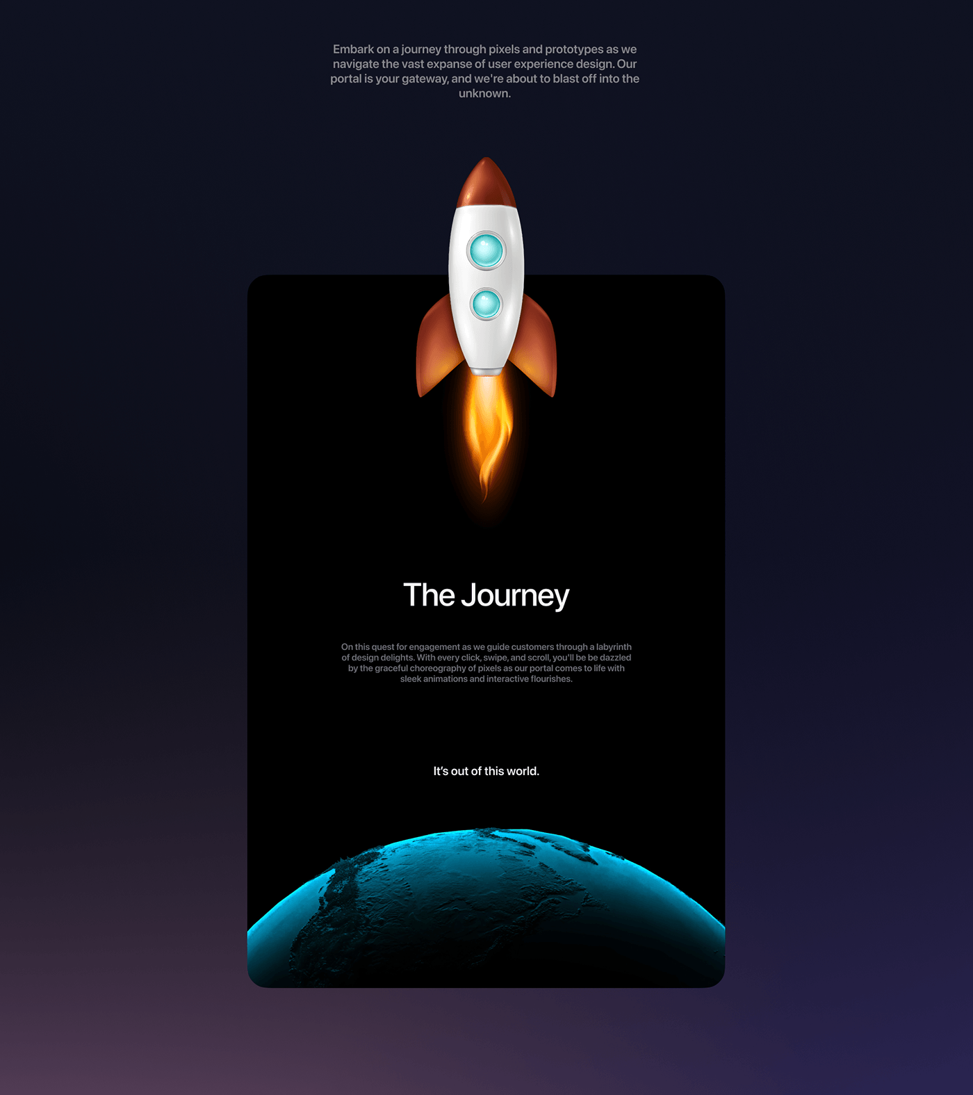Experience user interface UX design Case Study sci-fi portal interactive design Figma landing page Cyberspace