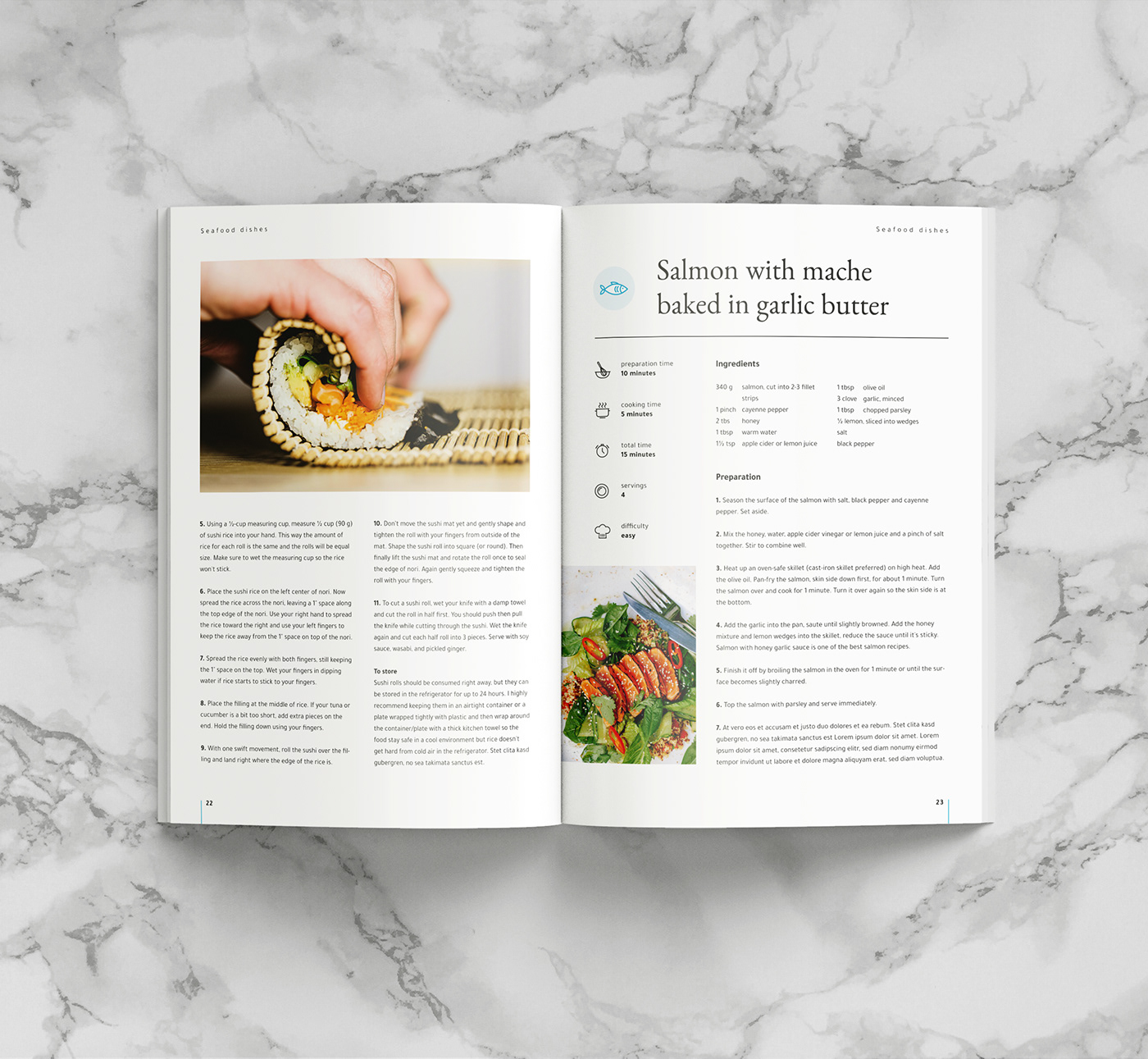 Seafood dishes – Recipe Book Template