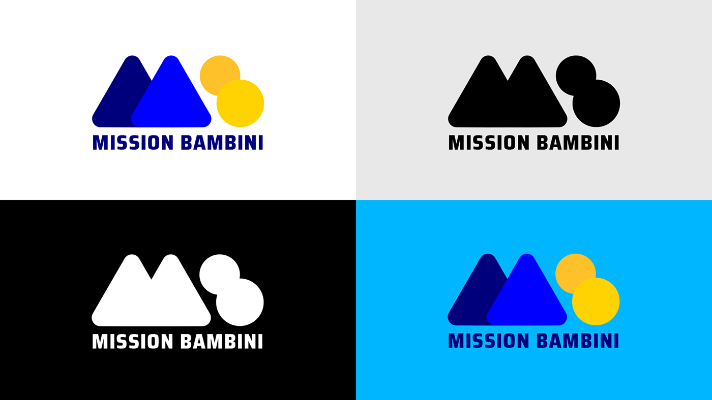 blue brand children colors geometric minimal onlus rebranding shapes yellow non profit