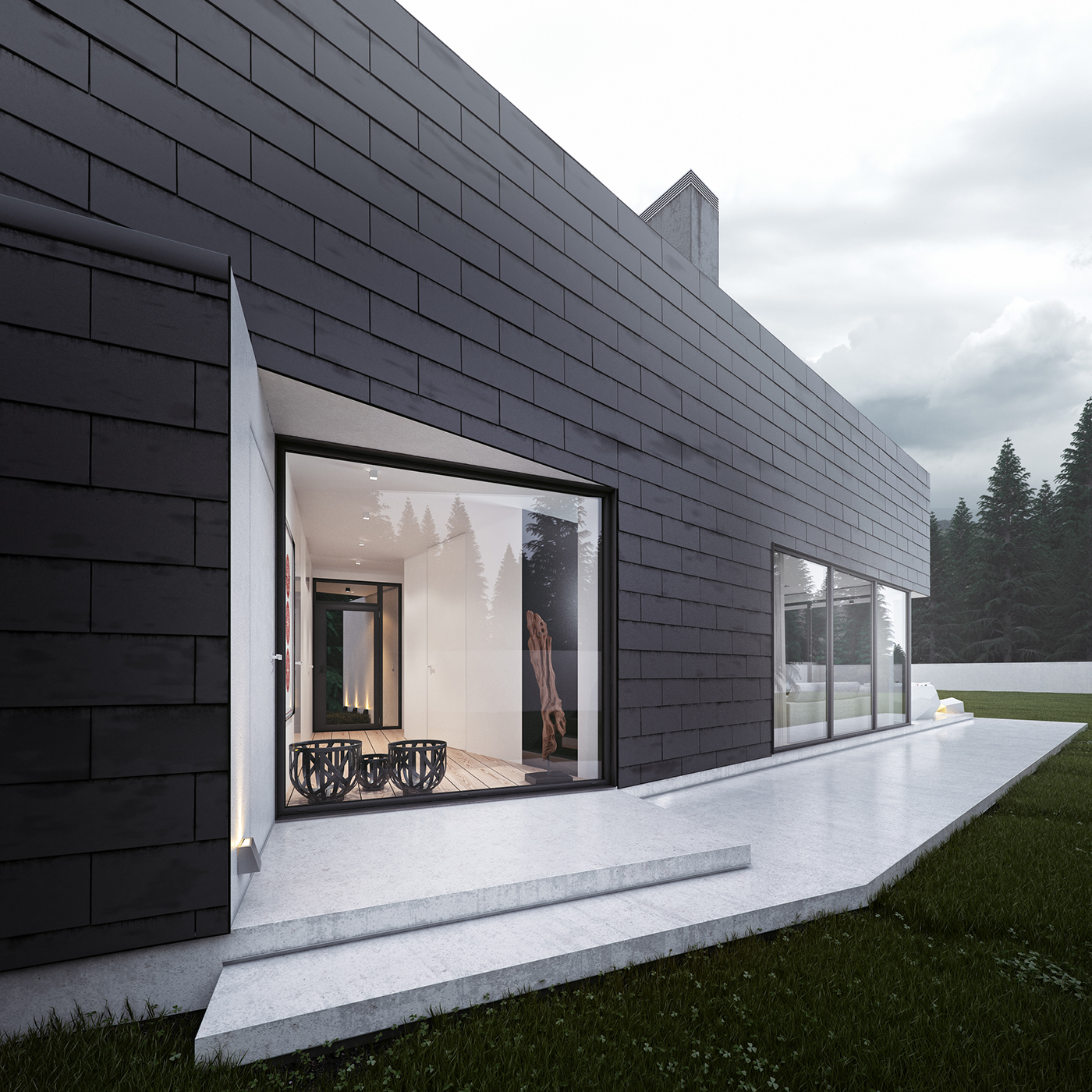 Michał Nowak poland wrocław 3D CGI visualization rendering vray 3ds max exterior house mountains fir