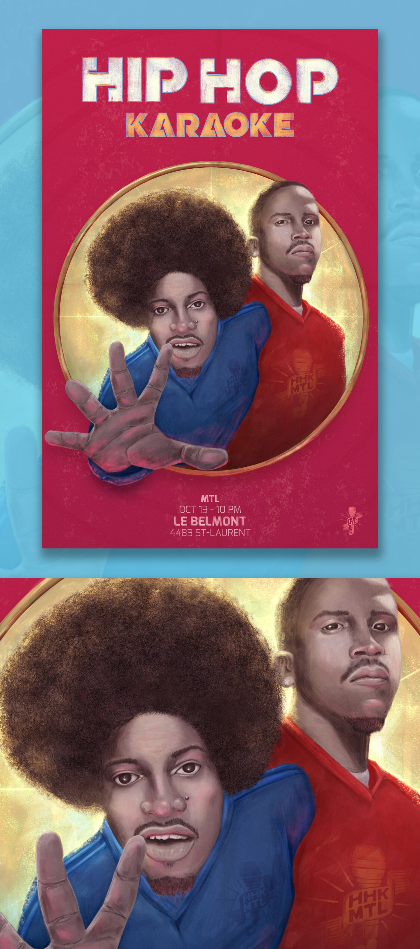 ILLUSTRATION  poster hiphop portrait music design digitalpainting karaoke Montreal