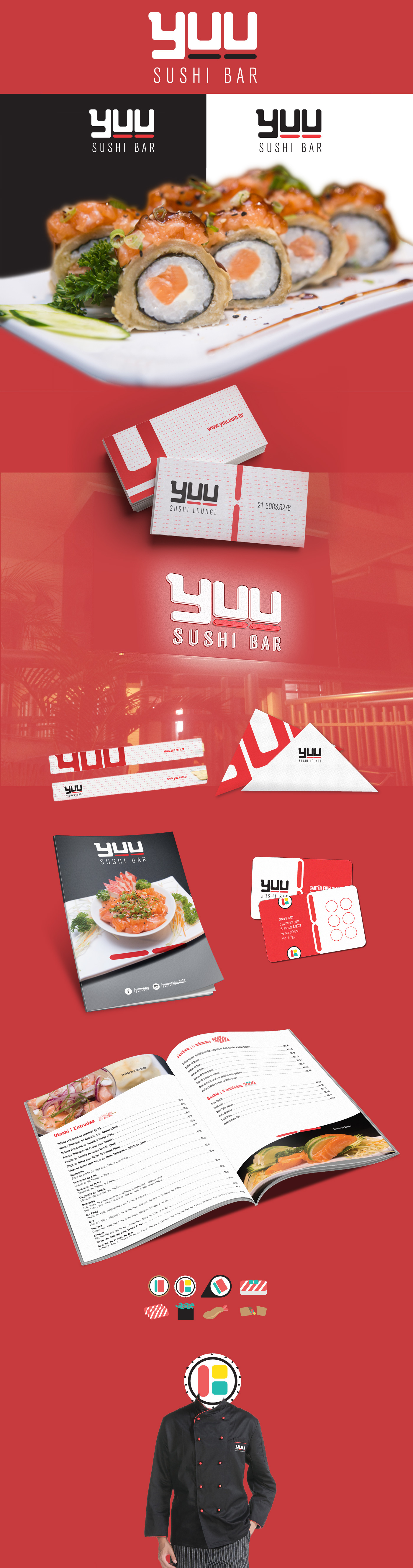 Sushi bar Yuu restaurante restaurant identidade visual