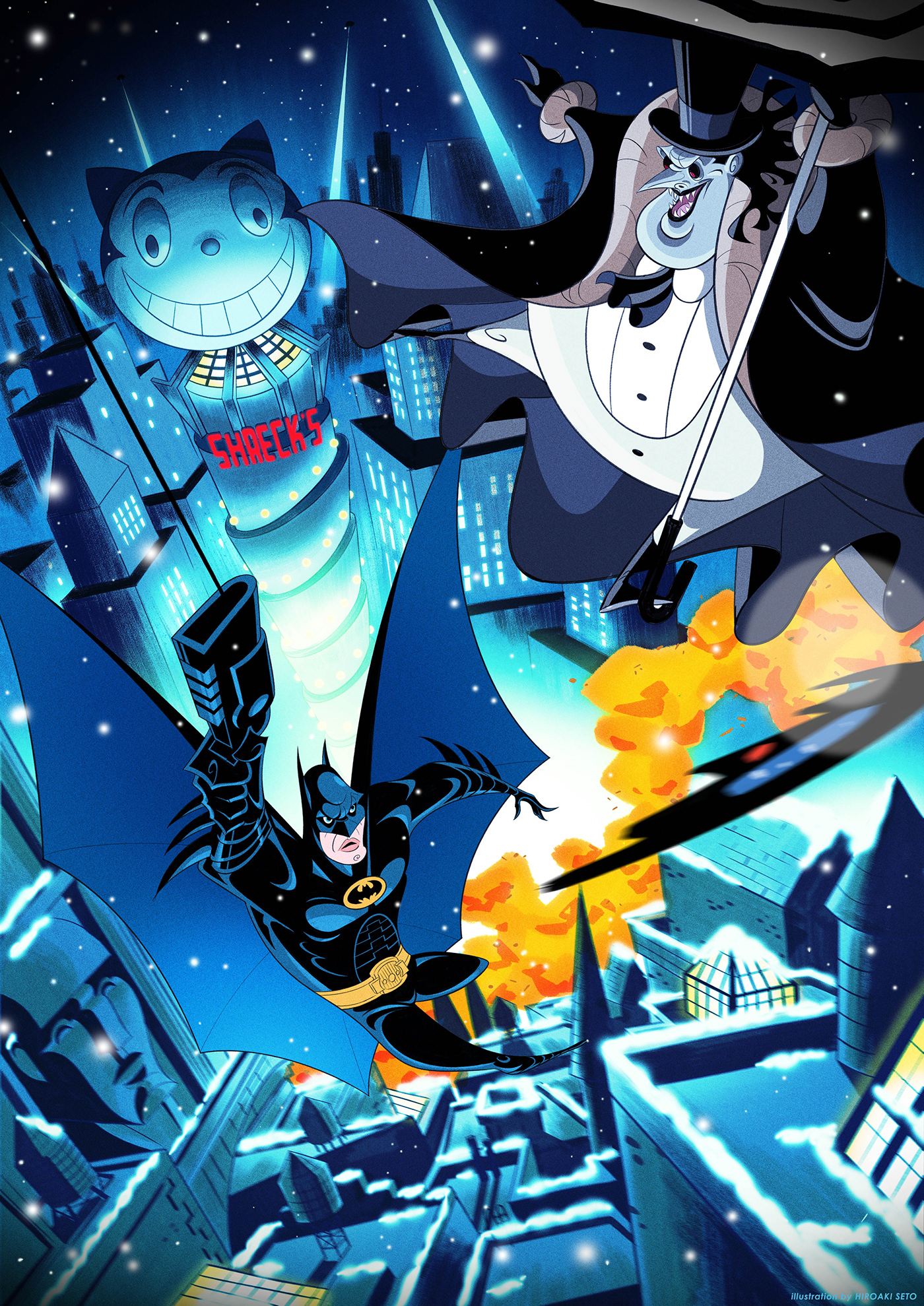 ILLUSTRATION  batman comics cartoon Dc Comics Christmas winter illustrations Character design  Digital Art 