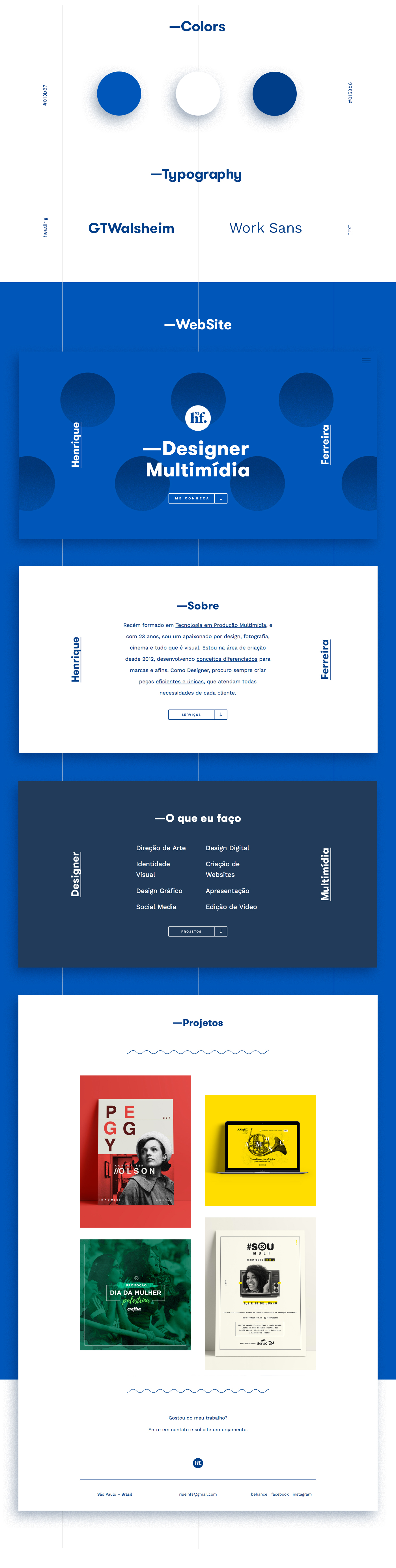 ux identity Personal Identity blue Website site business card personal ID
