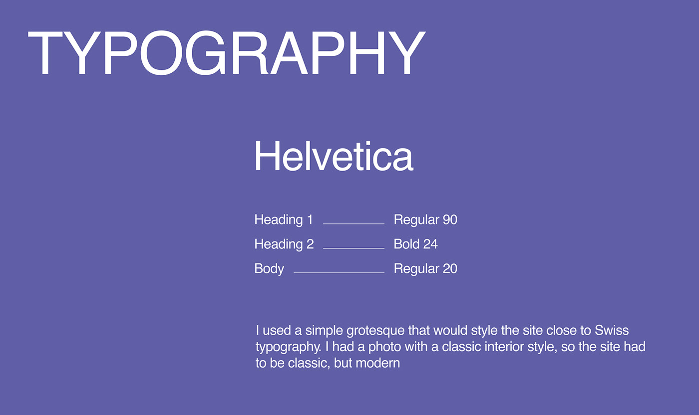 Typography of site