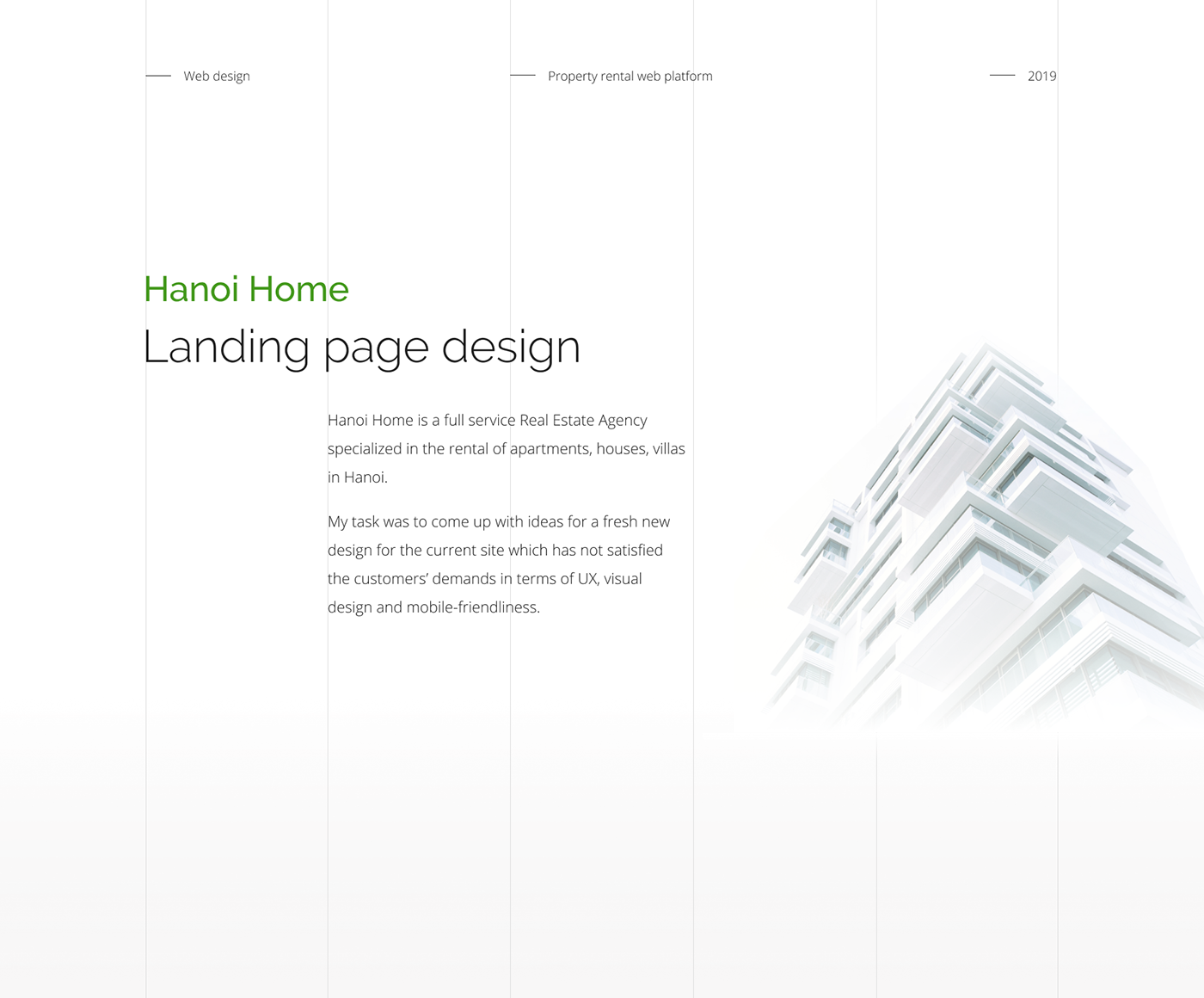 Web Design  real estate landing page minimal clean rental property Responsive UI ux