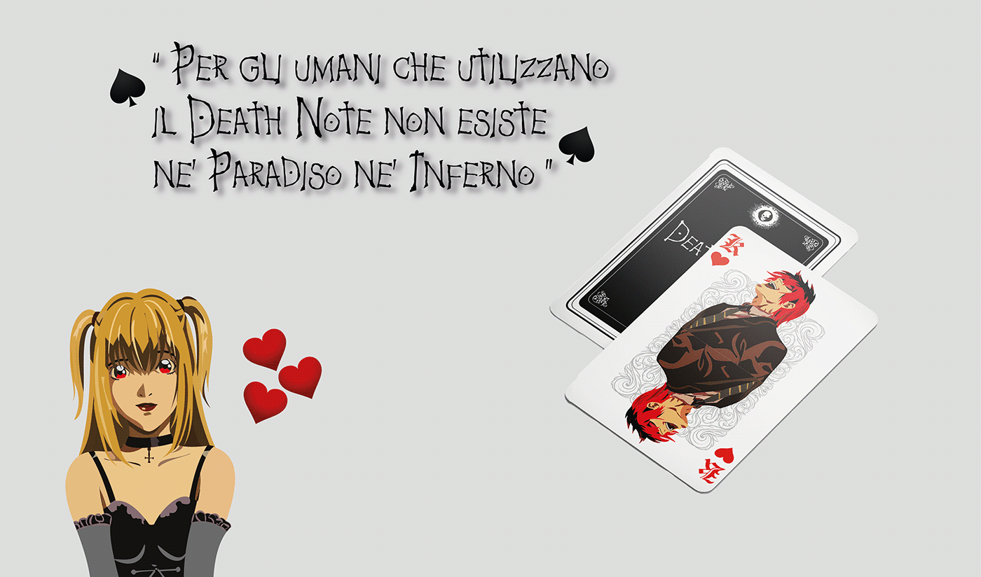 Deathnote Carte card design ILLUSTRATION  Digital Art  anime digital illustration play cards