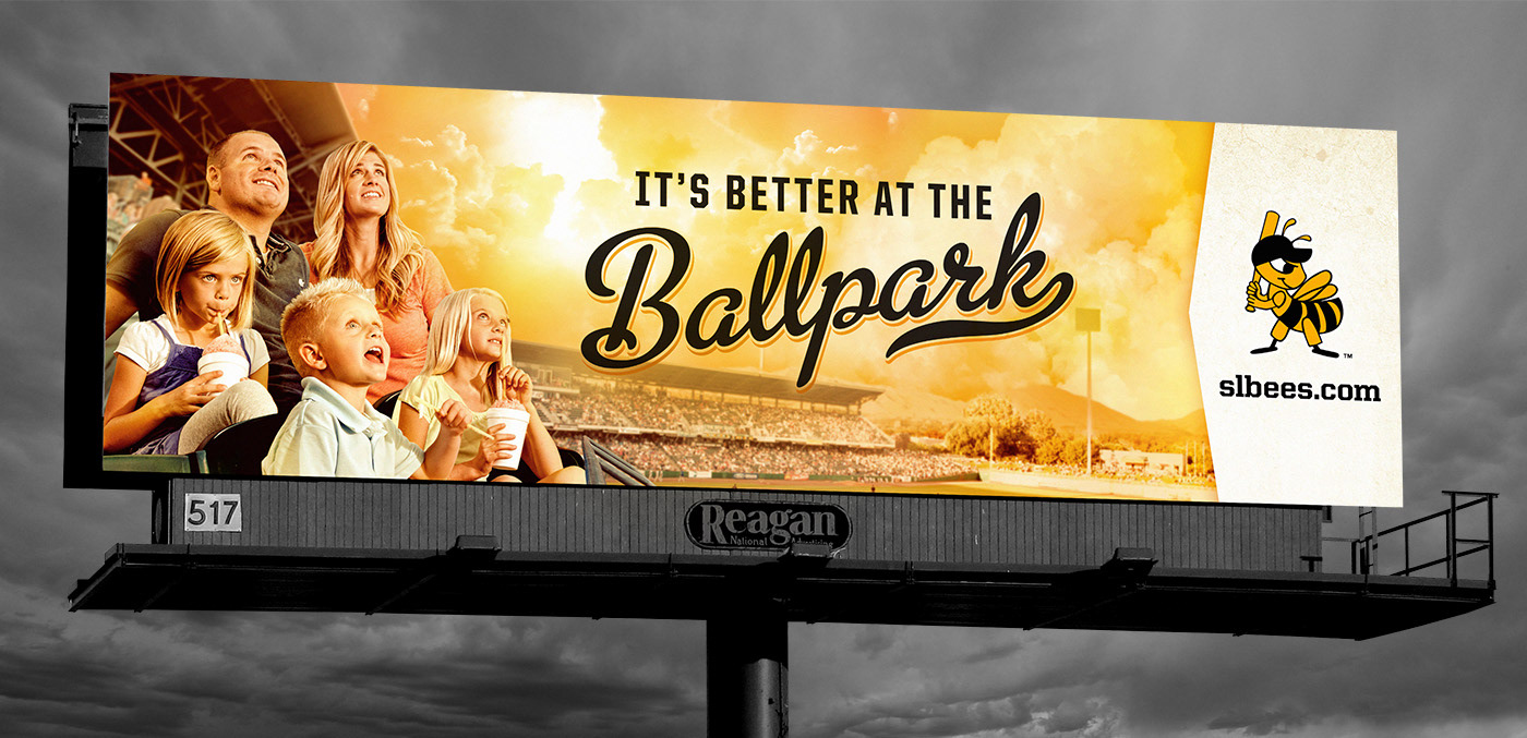 baseball sports bees Salt Lake City billboard Outdoor campaign utah minor league summer Saxton Horne