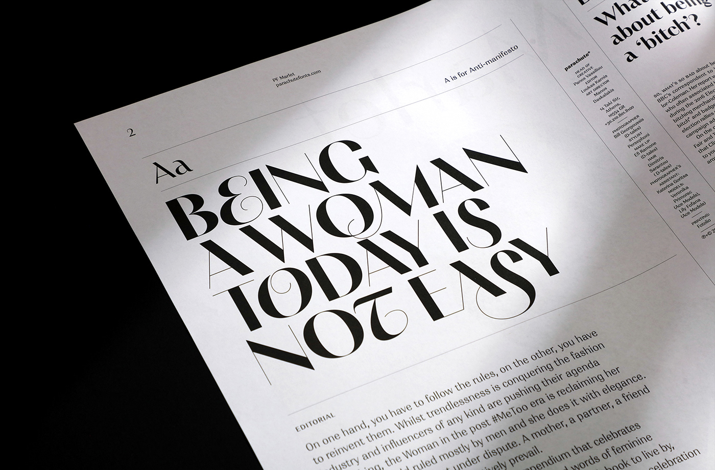 typographic compendium publication Typeface Fashion  fashionable feminine edgy large edition