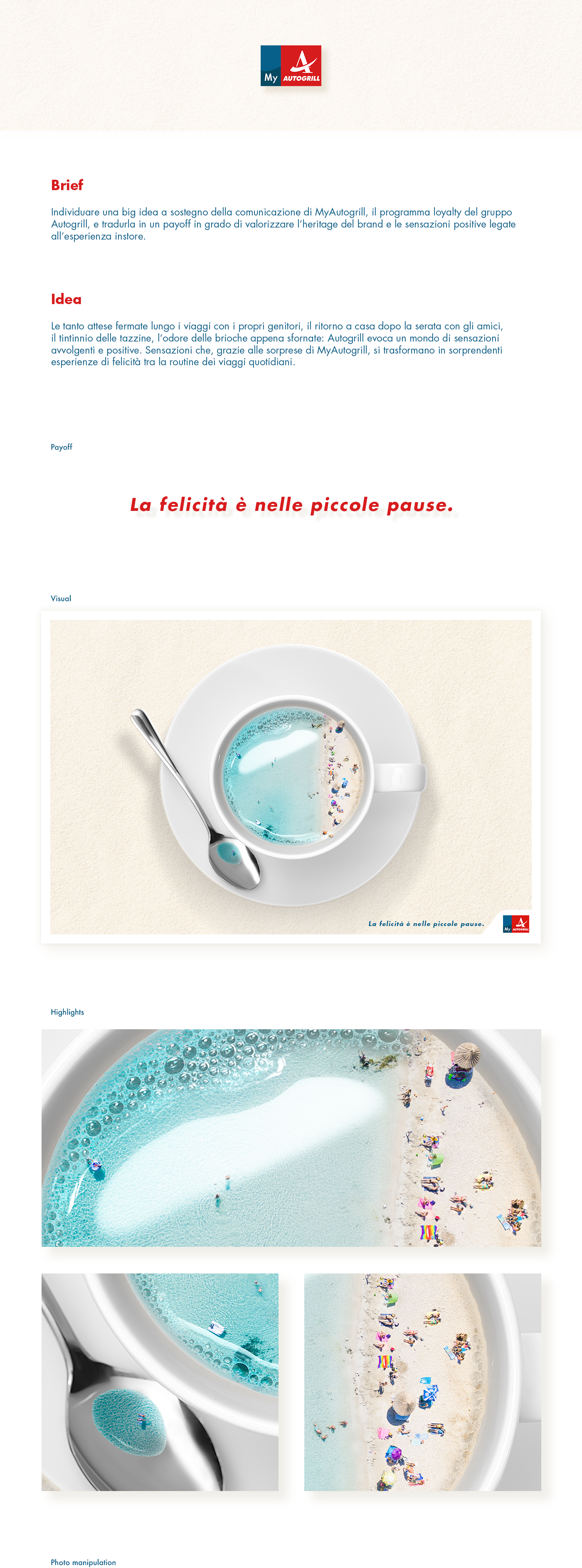 ADV advertisting Photo Manipulation  Coffee beach summer break Autogrill print cup of coffee