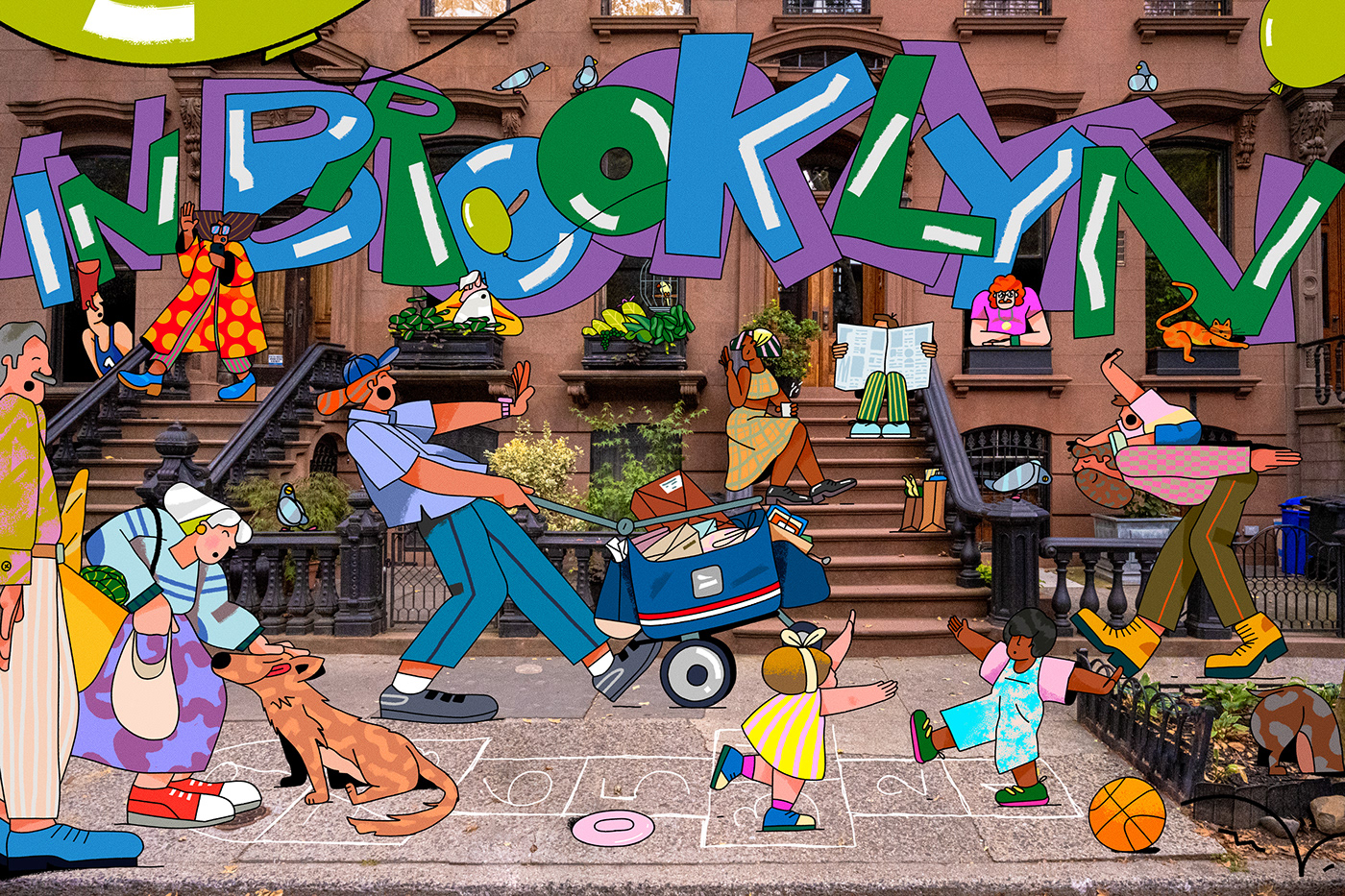 Brooklyn cartoon Character design  city New York new york city nyc people Street Urban