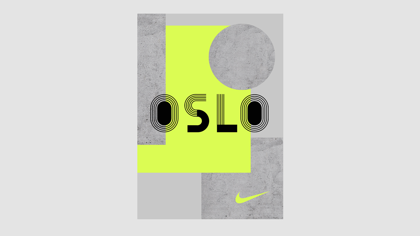 typography   Nike poster store font motion design norway type shop