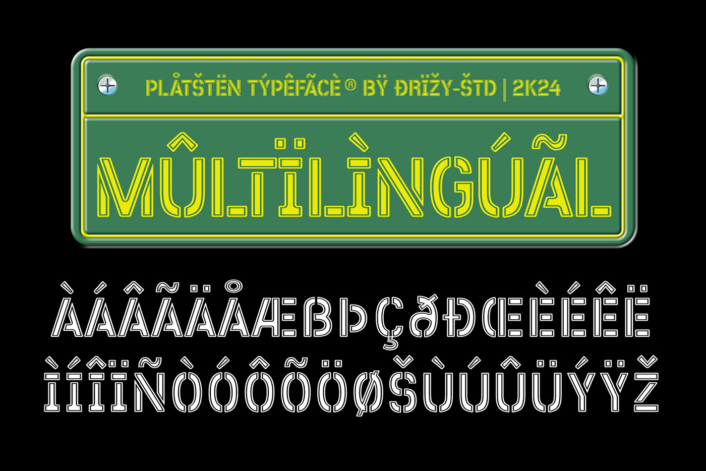 Platsten – Plate Stencil Display Font