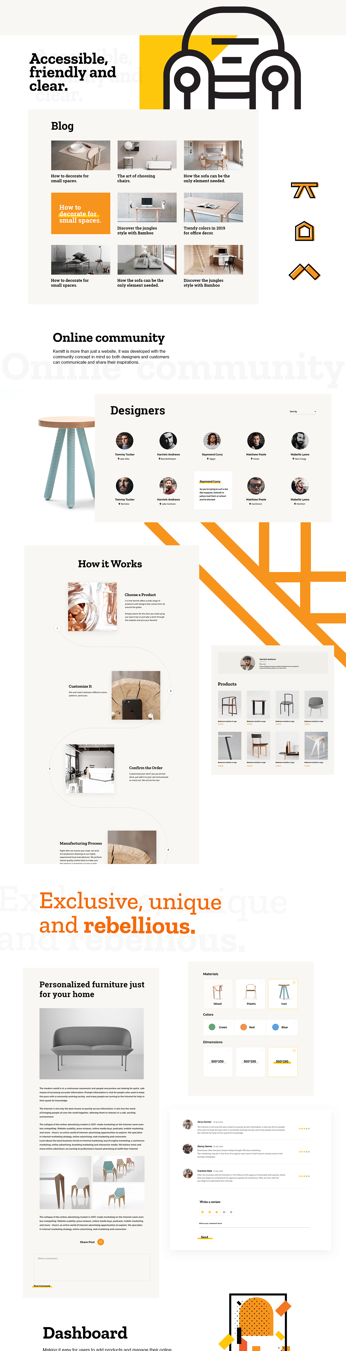 UI/UX furniture e-commerce interaction minimal Web Design 
