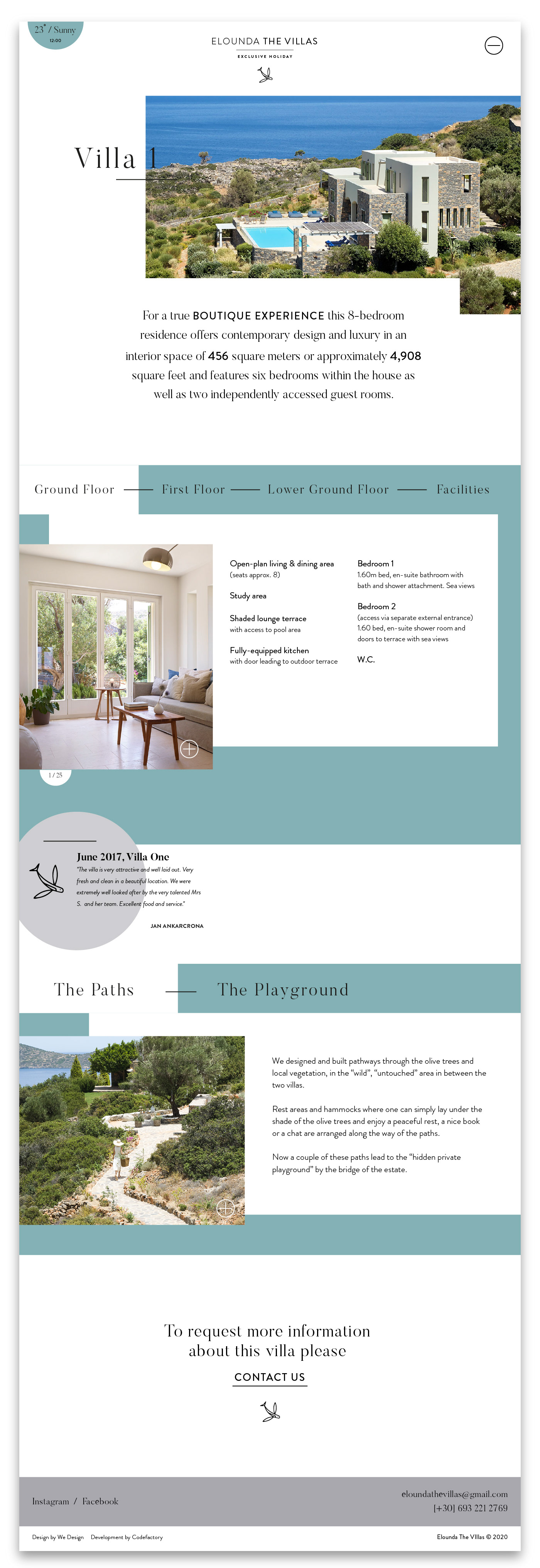 Crete graphics greek Hospitality interactive residences Responsive Villas Website