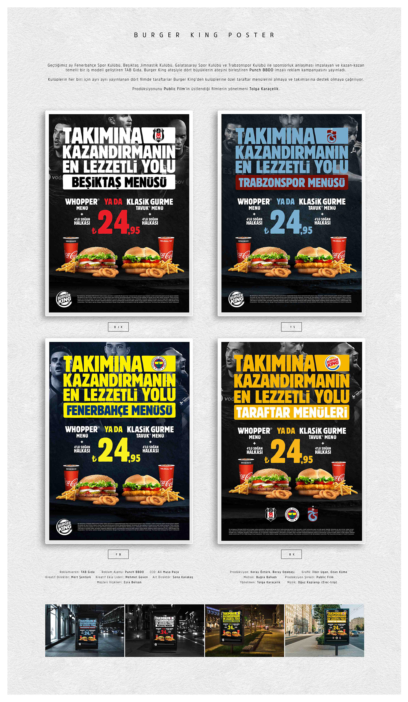 print design Film   burgerking Fenerbahçe Beşiktaş trabzonspor galatasaray art direction