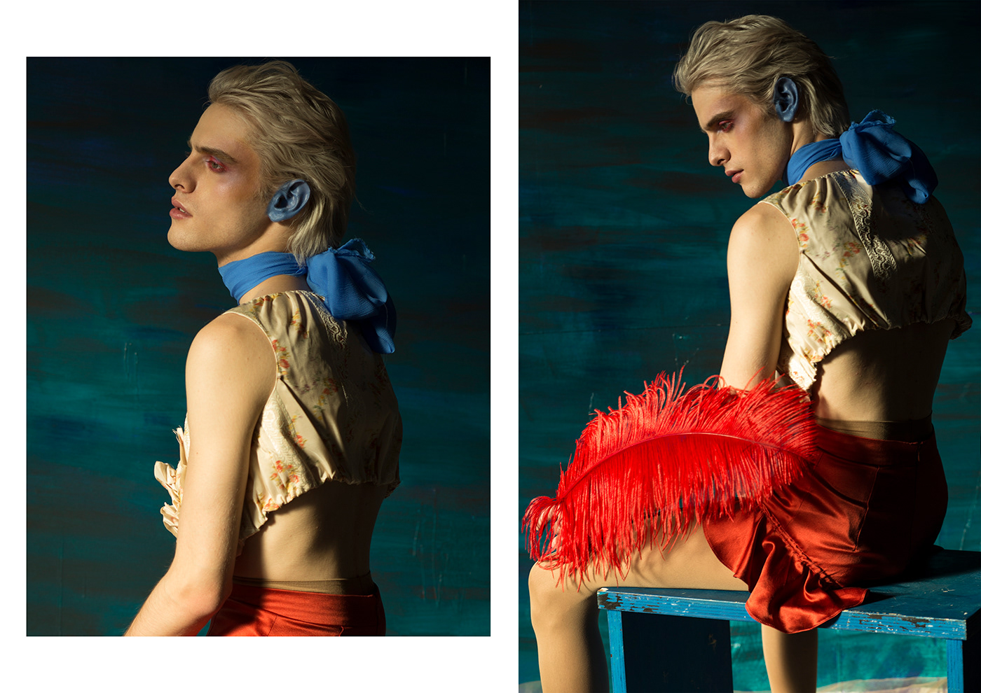 genderfluid model malemodel editorial makeup colour blue regal