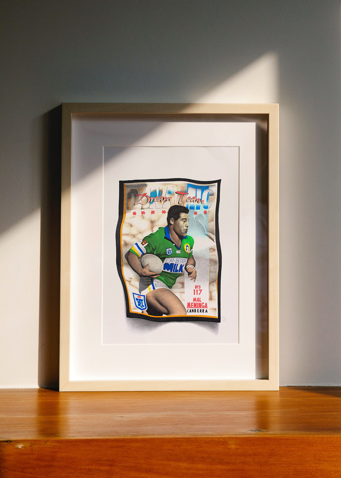 90s Australia Drawing  hyperrealism NRL pen photorealism Rugby rugby league trading cards