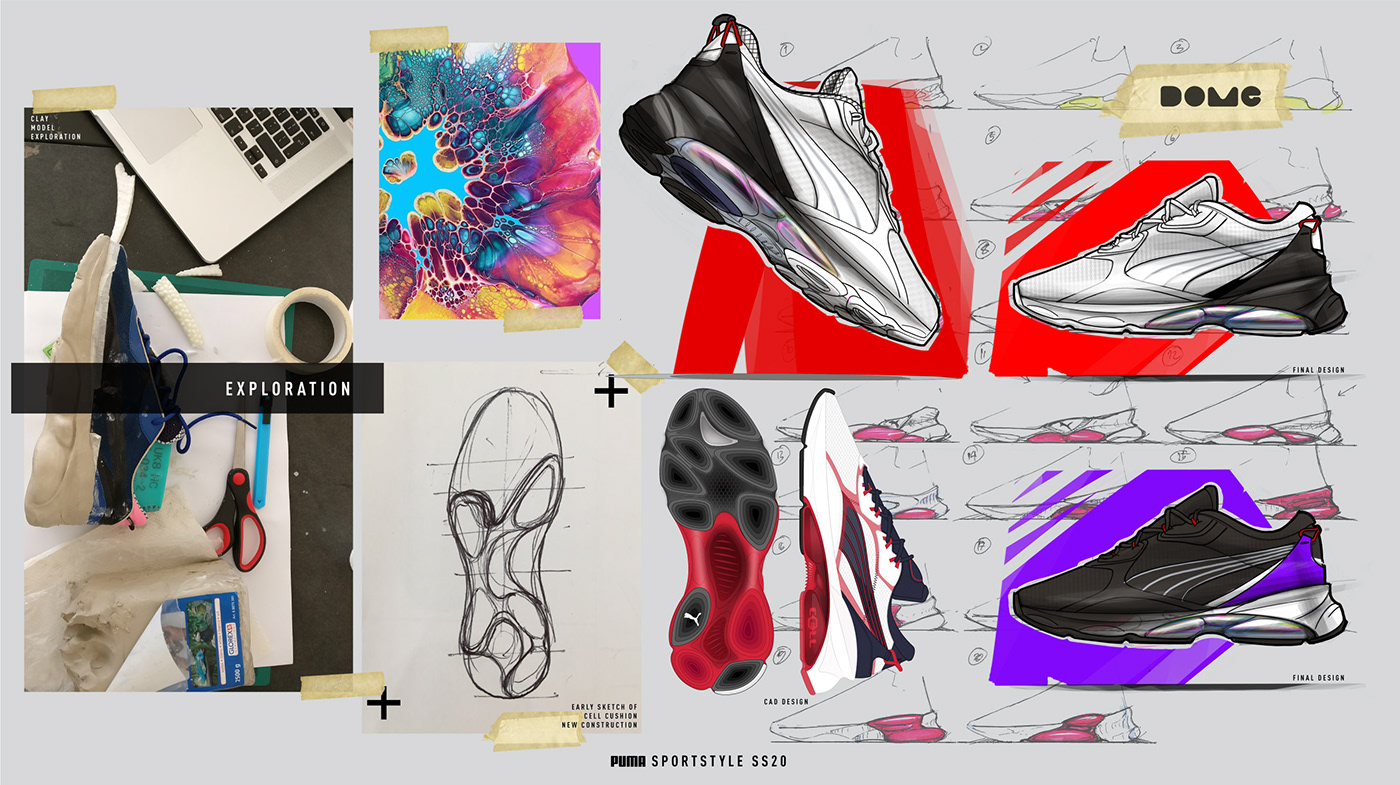 Cell fashion design footwear design industrial design  innovation puma architecture concept dome mercedes