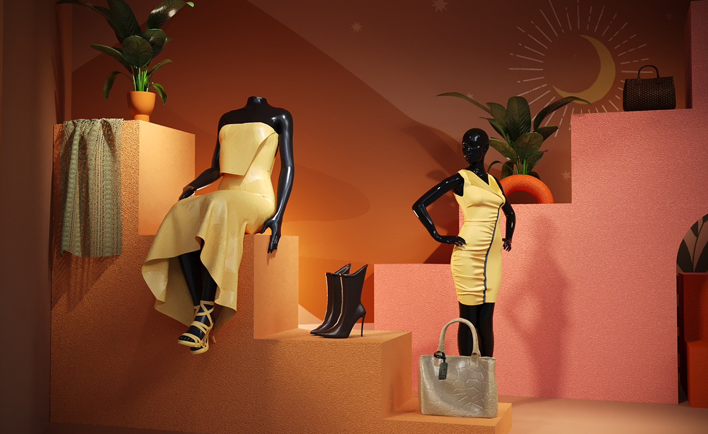 3DDesign 3dmodeling 3ds max EventDesign Exhibition Design  Fashion  fashiondesign windowdisplay