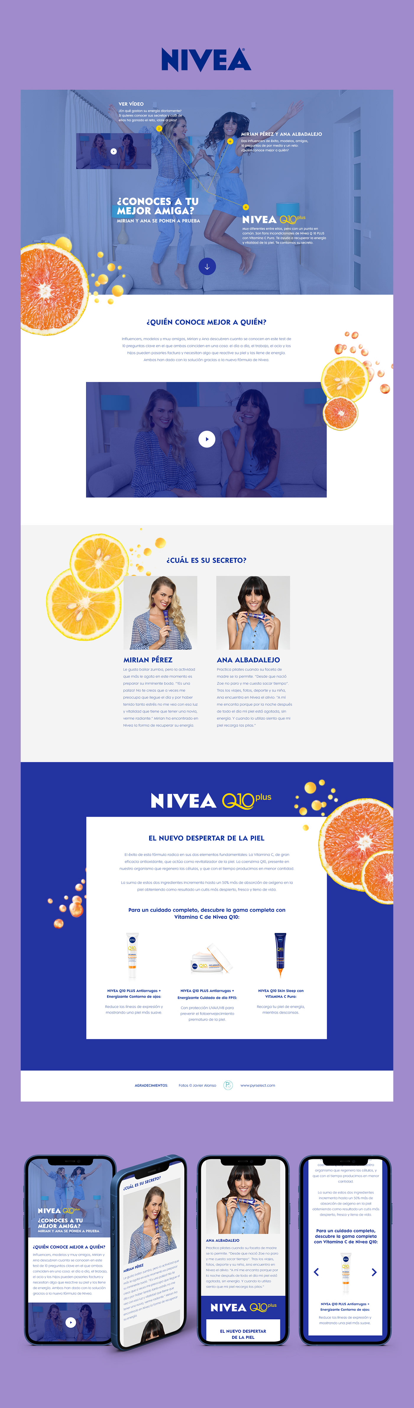 Nivea Advertising  marketing   landing page ui design user interface branded content Web Design  Website cosmetics