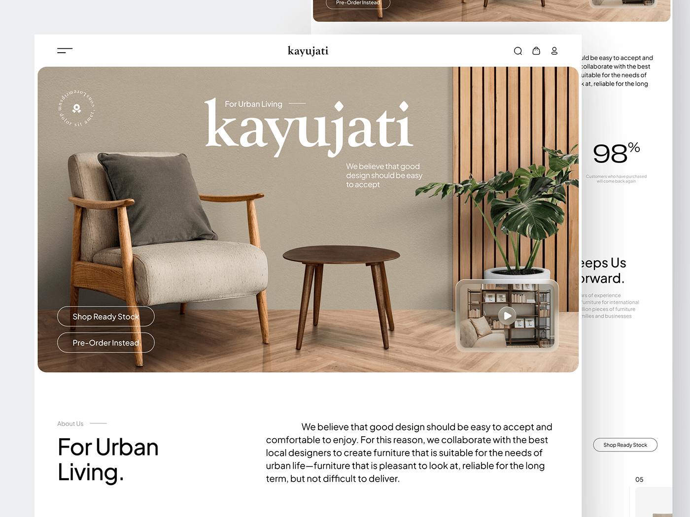 Kayujati - Furniture Landing Page Design