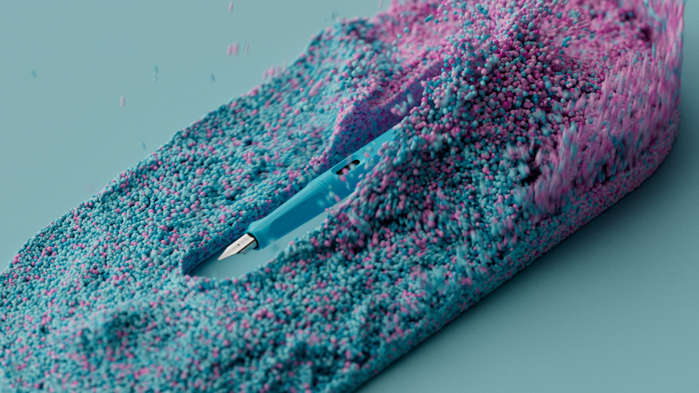 3d animation Advertising  after effects chladni Patterns branding  cinema 4d xparticles lamy safari motion design