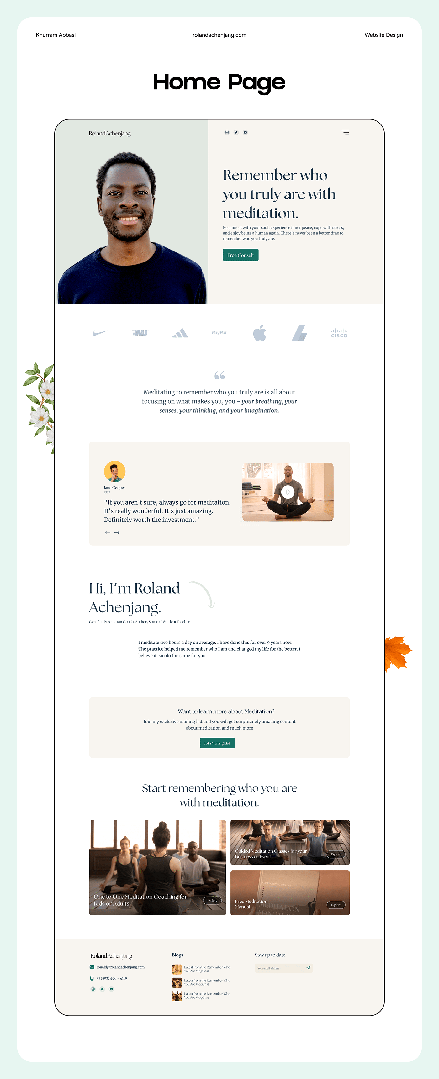 meditation Website Web Design  Figma ui design user interface landing page UX design user experience UI/UX