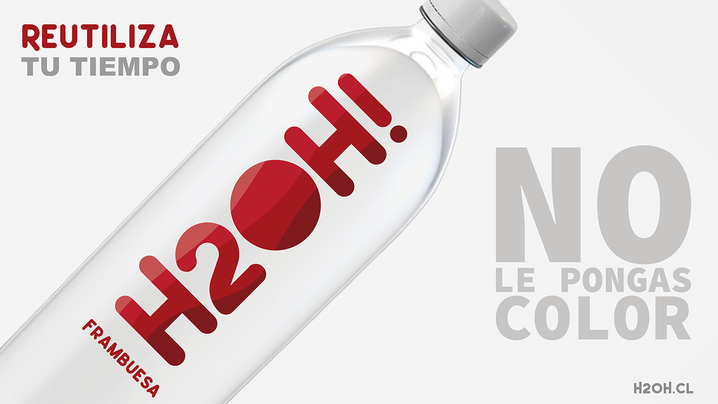 H2Oh water logo chile Bastian victoriano design diseño agua bottle
