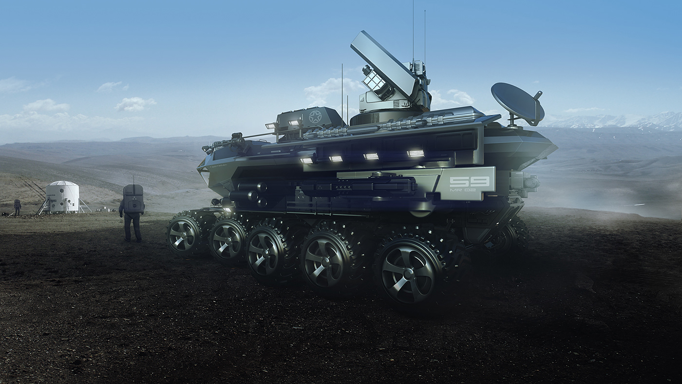 Vehicle concept design sci-fi Military modern mars rover nasa
